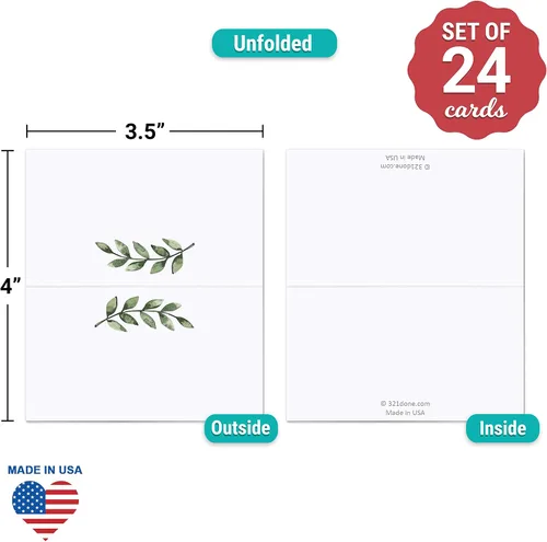 Vista 2 de 321Done Greenery - Tarjetas de lugar para colocar la mesa, juego de 24 tarjetas de nombre en blanco, tabla de asientos y tarjeta de posición