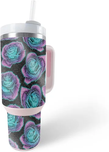 Vista 11 de MightySkins - Vaso con purpurina brillante compatible con Stanley The Quencher H2.0 FlowState de 40 onzas, Crazy Tikis, acabado protector y duradero