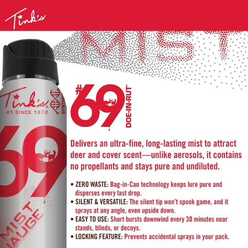 Vista 7 de TINK'S Synthetic #69 Doe-in-Rut Orina de Cierva en Celo Spray en Aerosol Atrayente de Ciervos para la Caza (85 ml de lata) - Olores Superiores
