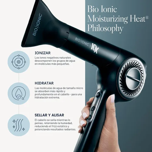 Vista 8 de Bio Ionic Secador de pelo de velocidad ultraligera 10X, secador de pelo con calor y velocidad ajustables, función de memoria, herramienta