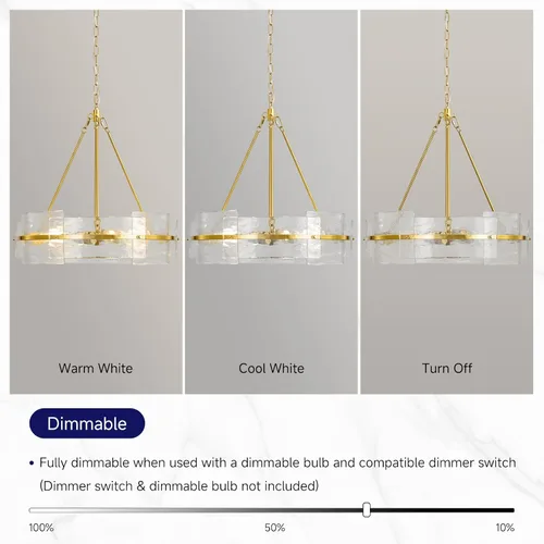 Vista 5 de Lámparas modernas del comedor del tambor del oro, 22" luces texturizadas Oro cepillado
