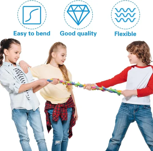 Vista 6 de Paquete de 12 juguetes elásticos para ansiedad, juguetes sensoriales de cuerda elástica, coloridas cuerdas elásticas para regalo del día del niño