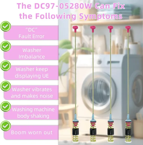 Vista 4 de Kits de varillas de suspensión WA50R5200AW/US WA50R5400AV/US para lavadora Samsung WA45T3200AW/A4, reemplaza WA45M7050AW/A4 WA45T3400AV/A4