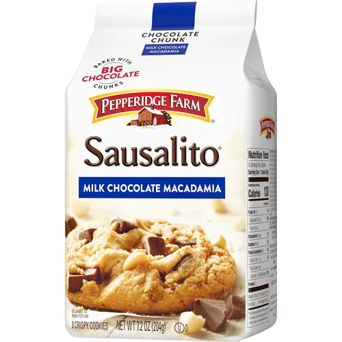 Vista 9 de Pepperidge Farm Sausalito Galletas crujientes de chocolate con leche y nuez de macadamia, bolsa de 7.2 onzas (8 galletas)