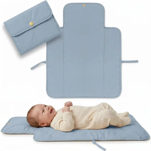 Vista 13 de Cambiador de pañales portátil, suave y fácil de limpiar, cambiador de pañales para bebés, la almohadilla ligera y plegable perfecta para viajar