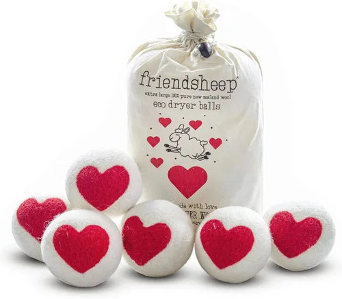 Vista 21 de Friendsheep Bolas secadoras de lana, alternativa orgánica reutilizable para suavizantes de telas para lavandería, hechas a mano, comercio justo