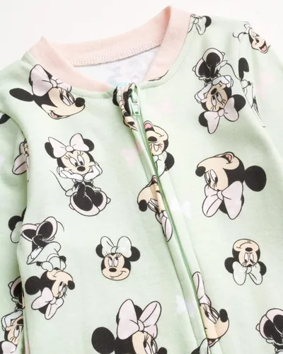 Vista 3 de Disney Mameluco de Minnie Mouse para bebé niña paquete de 2 mamelucos con pies 0-9 meses