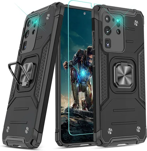 Vista 23 de YmhxcY Funda para Galaxy Note 8, funda para Galaxy Note 8 con protector de pantalla curvado 3D, fundas de grado armadura con soporte giratorio