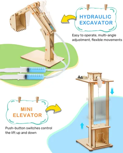Vista 3 de Poraxy Juego de 5 kits de ciencia STEM para niños de 8 a 12 años, proyectos STEM de construcción de madera de 8 a 10, rompecabezas 3D