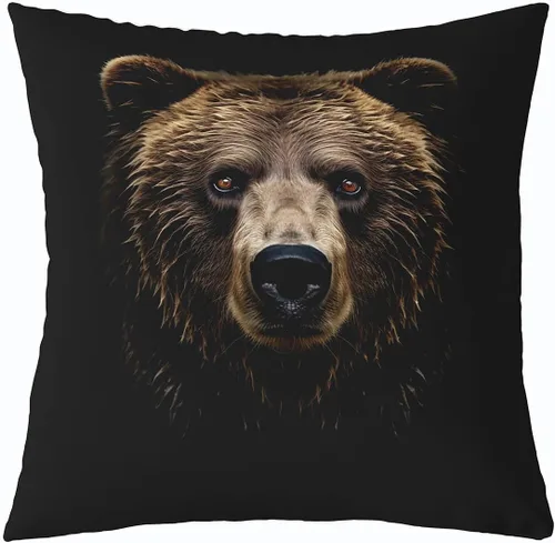 Vista 27 de Cartoon Bear Pillow Cover Cute Wild Animal Paw Print Cushion Cover for Kids Boys Girls Teens Jungle Pine Trees Silhouette Cabin Pillow Case for