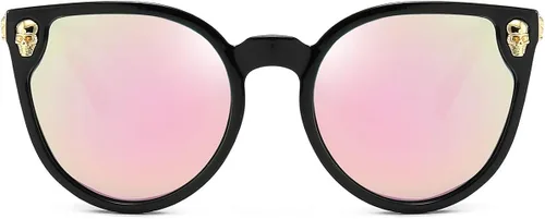 Vista 4 de Dollger Lentes de sol con diseño de calavera, y aros con forma de ojo de gato, protección UV400