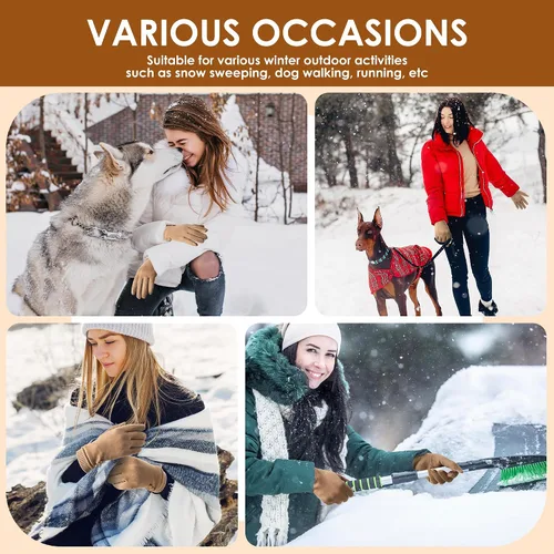 Vista 7 de Dsane Guantes de invierno para mujer, resistentes al viento, con forro polar, gruesos y cálidos