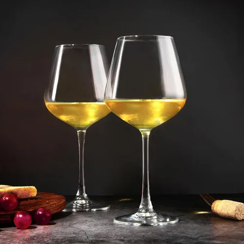 Vista 6 de Juego de 6 copas de vino tinto de 19.5 onzas color burdeos para degustación de vinos, aniversario, boda, transparente