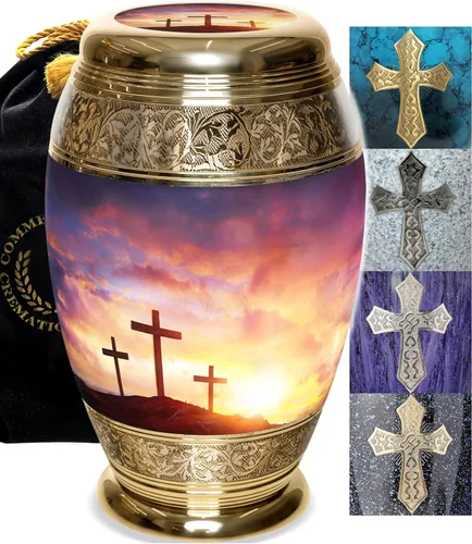 Vista 9 de Urna de cremación de cruz negra para cenizas hombre adulto – Urnas de cremación personalizadas para cenizas humanas, urnas decorativas para hombre