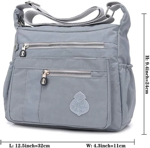 Vista 6 de MINTEGRA Bolso cruzado para mujer, bolso de hombro impermeable de nailon, bolsillo ligero