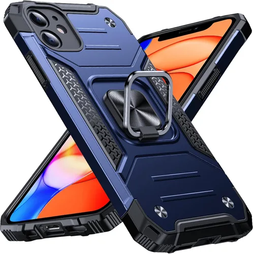 Vista 51 de Anqrp Funda resistente para iPhone 6/7/8/SE/SE2 con soporte de anillo mejorado y agarre, grado militar, a prueba de golpes, resistente y robusta
