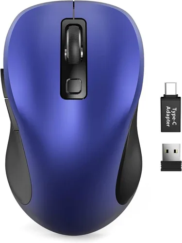 Vista 12 de Trueque - Ratón inalámbrico para laptop, ratón de computadora ergonómico de 2.4GHz con botones de atrás y adelante, 3 niveles de DPI ajustables, 6