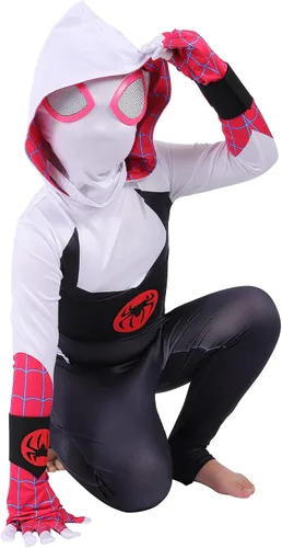 Vista 3 de 2023 Super Hero Halloween Cosplay Costume Spandex 3D Style Jumpsuit Kids