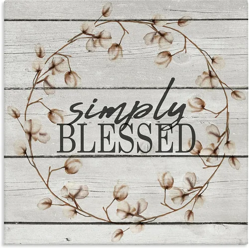 Vista 8 de Stupell Industries "Simply Blessed Rustic Wreath", placa artística de pared, 12 x 12 pulgadas, fácil de colgar y resistente, fabricada en Estados