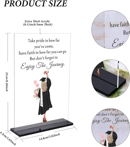 Vista 6 de Regalos de graduación de la clase de 2025, letrero decorativo de escritorio, regalo inspirador para mujeres, niñas, hijas, hermanas, amigas, escuela