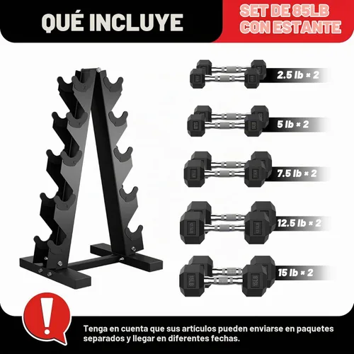 Vista 2 de Hex Dumbbell Sets with Rack, 85-560lb Dumbbell Weight Set & Storage Rack