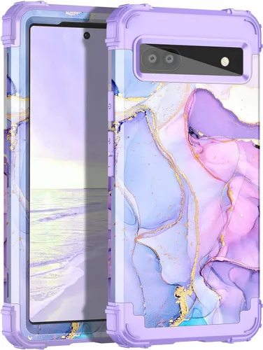 Vista 8 de Hekodonk Funda para Google Pixel 6A (2022), resistente cuerpo completo, protección a prueba de golpes, plástico duro+goma de silicona híbrida 3