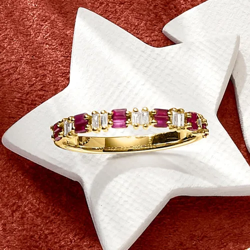 Vista 5 de RS Pure by Ross-Simons 0.30 ct. t.w. Ruby and .10 ct. t.w. Diamond Ring in 14kt Yellow Gold