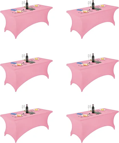 Vista 47 de FORLIFE - Funda de mesa de elastano, mantel ajustado de 4 pies para mesas rectangulares, funda elástica para patio, universal para bodas, banquetes
