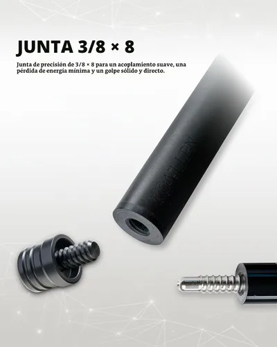 Vista 8 de KONLLEN Carbon Fiber Pool Cue Shaft, 3/8x8 & Uni-Loc Joint Amarillo-0.4 in