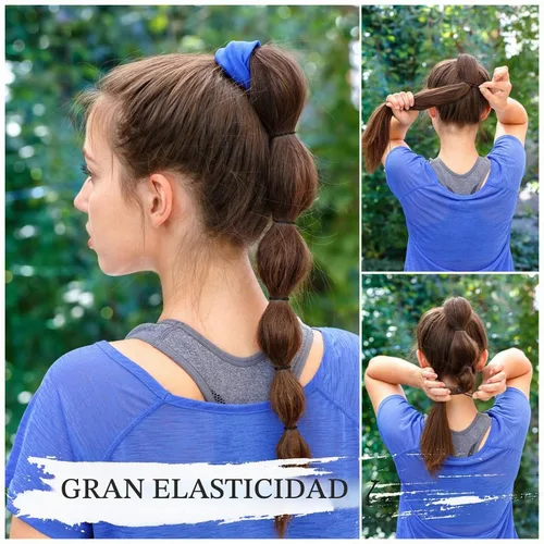 Vista 4 de KANPRINCESS 1000 bandas de goma para el cabello (negro)