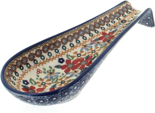Vista 7 de Blue Rose Polish Pottery Blue Violet - Soporte para cuchara mediano