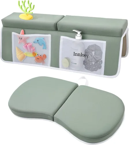 Vista 11 de Juego de rodilleras y coderas de baño, 1.6 pulgadas de grosor, secado rápido, almohadilla de rodillas para bañera con almacenamiento de accesorios