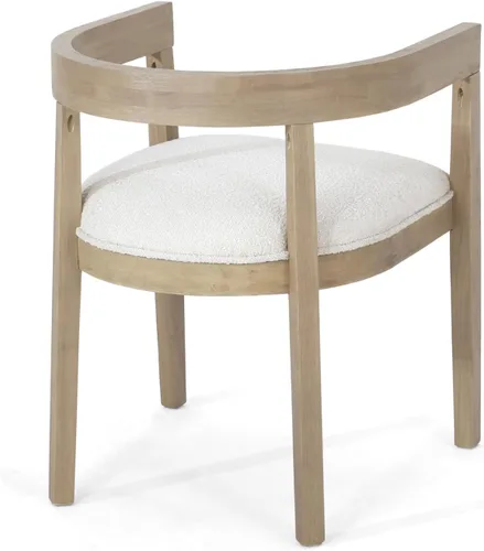 Vista 9 de Ladieu - Sillas de comedor para tina, tela y madera, ceniza clara/almendra (juego de 2)