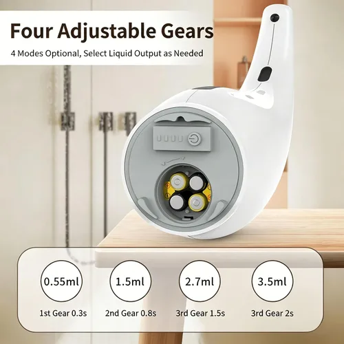 Vista 7 de Dispensador de jabón, ajustable de 4 niveles sin contacto para encimera de baño, cocina, dispensador automático de jabón con sensor de movimiento