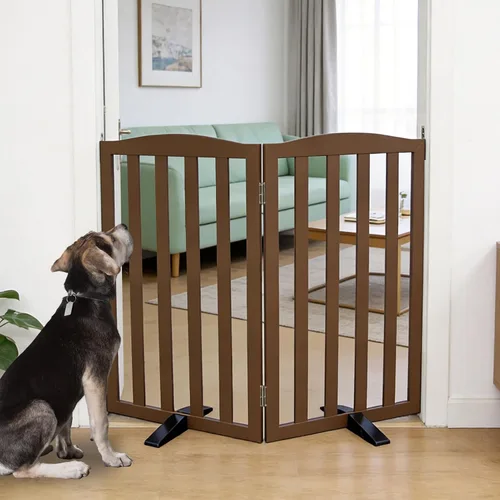 Vista 37 de Puerta Independiente para Perros para Interiores, Puerta para Perros Plegable, Puertas para Mascotas para Entradas, Escaleras o Pasillos, Puerta
