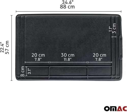 Vista 5 de OMAC 2 alfombrillas para debajo del fregadero para cocina y baño, 34 x 22 pulgadas, ajustable, impermeable, protector de gabinete para goteos 2 x