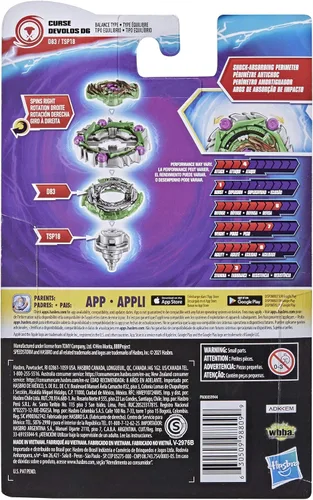 Vista 3 de Beyblade Burst Surge Speedstorm Curse Devolos D6 Spinning Top Starter Pack – Balance Type Battling Game Top con lanzador, juguete para niños
