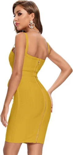Vista 2 de Vestidos sin mangas con cinturón ajustado para fiesta