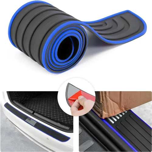 Vista 11 de Protector de parachoques trasero de automóvil, tira de goma antiarañazos para la mayoría de automóviles y SUV trunk-door entry coverage, abrasion
