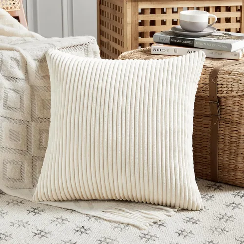 Vista 2 de Fancy Homi Juego de 4 fundas de almohada decorativas neutras de 18 x 18 pulgadas para sofá, cama, sofá, dormitorio, decoración moderna