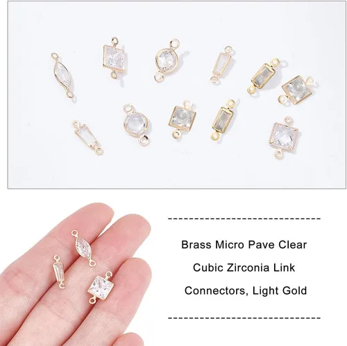 Vista 8 de NBEADS Colgantes de circonita cúbica, Zirconia cúbica Latón, Circonita Cúbica