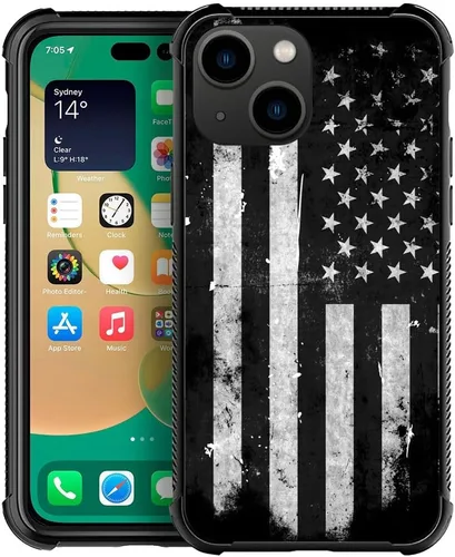 Vista 24 de ZHEGAILIAN Funda compatible con iPhone 14, funda de munición AK 47, parte trasera de vidrio templado+funda protectora de TPU de silicona suave