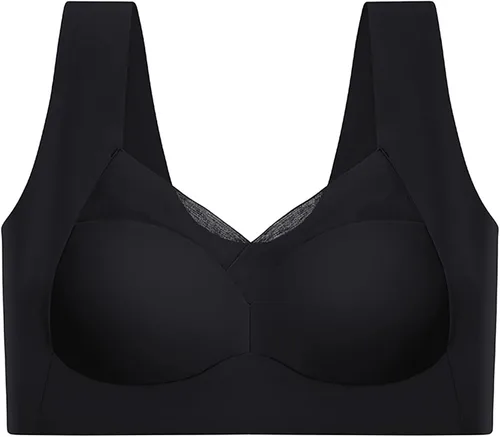 Vista 4 de Sujetador deportivo de malla para mujer, talla grande, sin costuras, sin varillas, para yoga, sin varillas