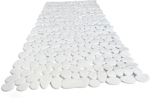 Vista 53 de Alfombra antideslizante para bañera y ducha "Pebbles" de 27 x 14 pulgadas, ovalada, no tóxica, segura, limpia, lavable a máquina, agarre y drenaje