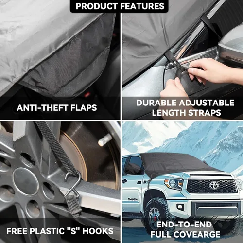 Vista 2 de Cubierta de nieve para parabrisas para Toyota Sequoia 2023-2025 2026/Toyota Tundra 2022-2025 2026 Limited SR5 Platinum TRD Pro Pickup Cubierta