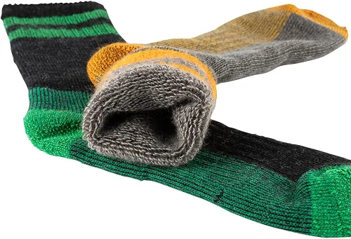 Vista 7 de CEREBRO Calcetines de lana merino para hombre, calcetines acolchados a media pantorrilla, que absorben la humedad, calcetines de senderismo