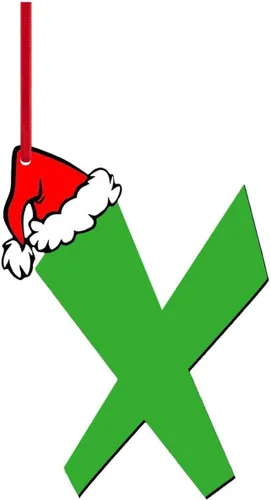 Vista 37 de Decoraciones de Navidad - Letras de adorno de la A a la Z para el árbol, adornos colgantes del alfabeto de Navidad de bricolaje (A)