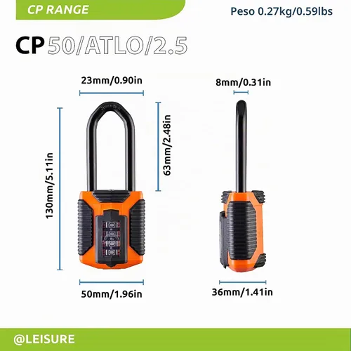 Vista 11 de Squire Candado de combinación resistente Grillete largo CP50ATLO/2.5 Candado todo terreno resistente a la intemperie