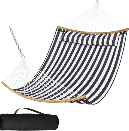 Vista 13 de SUNCREAT Hamacas para colgar en el exterior, hamaca de árbol para exteriores, hamaca grande de repuesto para soporte, beige