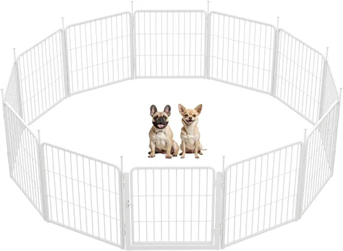 Vista 19 de SunsGrove Corralito para perros de interior, 24 pulgadas, 2 paneles, corralito de juego para cachorros, para interiores, fácil instalación, valla